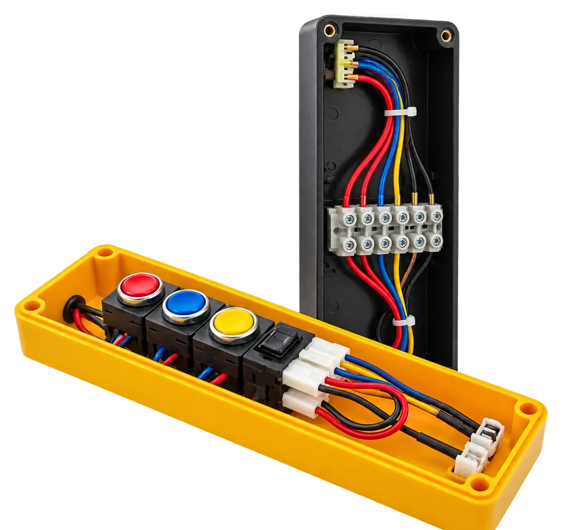 Caja Botonera de Control Industrial de 5 Puestos