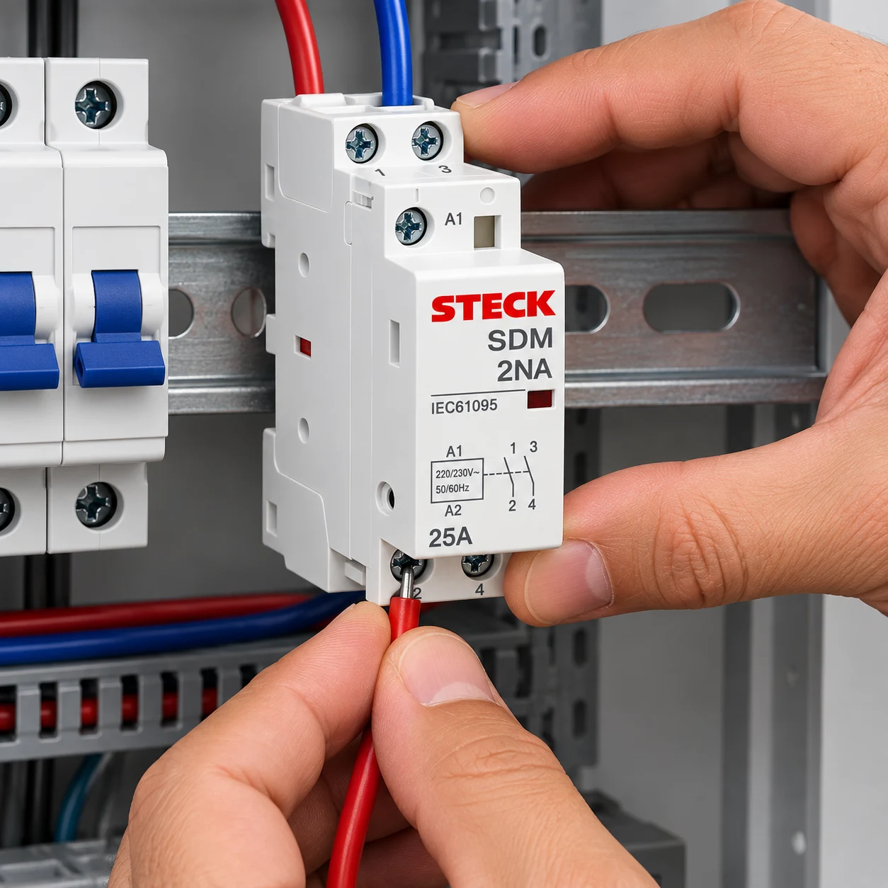 Contactor Modular STECK SDM2520M – 25 A - vista 3
