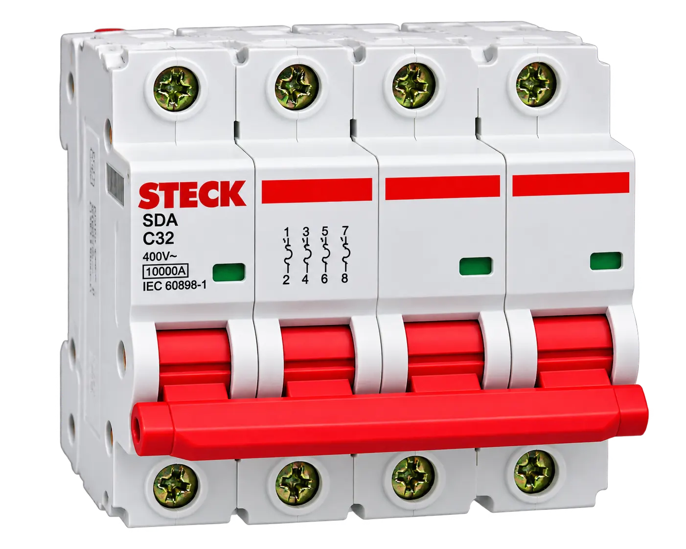 Interruptor Termomagnético STECK SDA 10kA – Tetrapolar (4P)