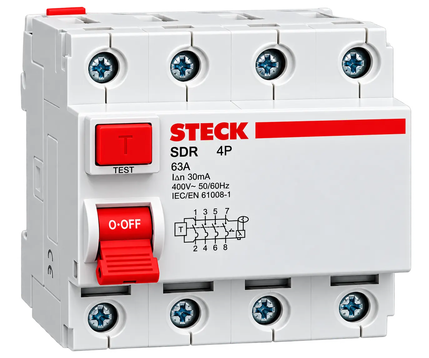 Interruptor Diferencial STECK Serie SDR – 2P y 4P, 30mA, 100mA y 300mA